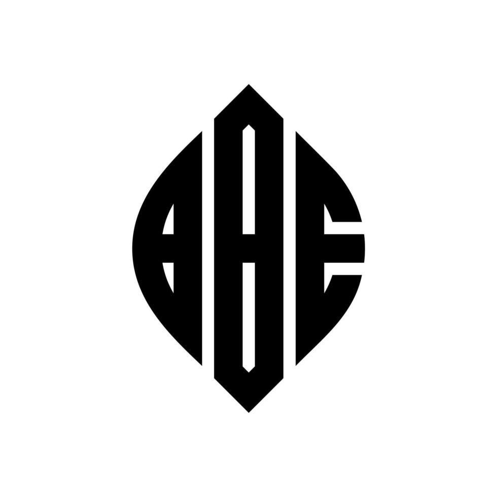 bbe-Kreis-Buchstaben-Logo-Design mit Kreis- und Ellipsenform. bbe Ellipsenbuchstaben mit typografischem Stil. Die drei Initialen bilden ein Kreislogo. bbe Kreisemblem abstrakter Monogramm-Buchstabenmarkierungsvektor. vektor