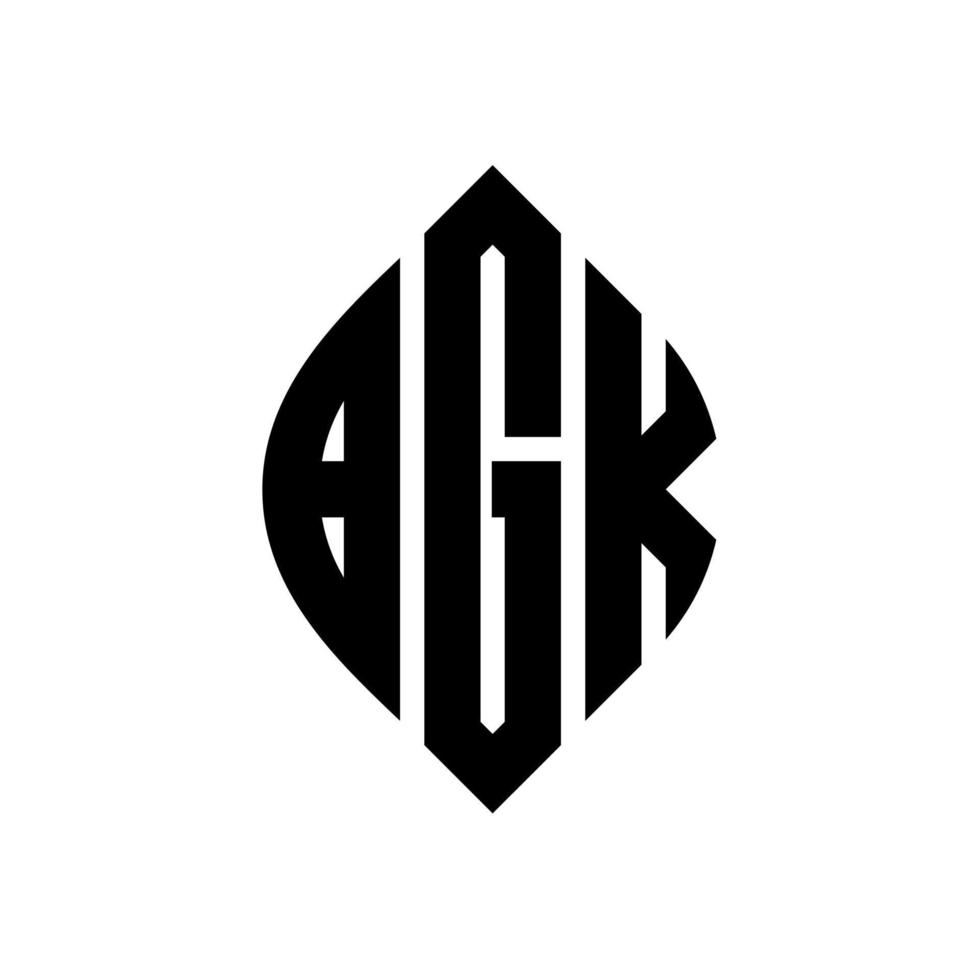 bgk cirkelbokstavslogotypdesign med cirkel och ellipsform. bgk ellipsbokstäver med typografisk stil. de tre initialerna bildar en cirkellogotyp. bgk cirkel emblem abstrakt monogram bokstav märke vektor. vektor