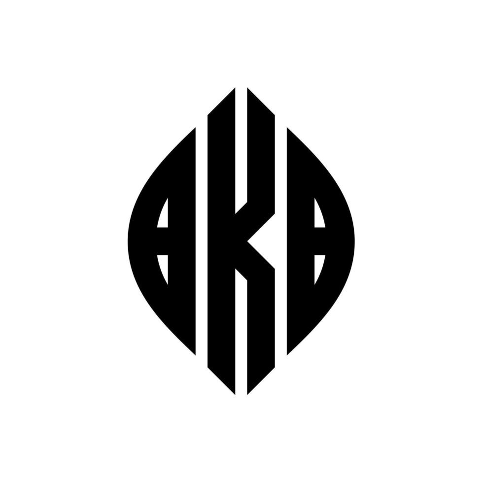 bkb-Kreisbuchstaben-Logo-Design mit Kreis- und Ellipsenform. bkb Ellipsenbuchstaben mit typografischem Stil. Die drei Initialen bilden ein Kreislogo. bkb-Kreis-Emblem abstrakter Monogramm-Buchstaben-Markenvektor. vektor