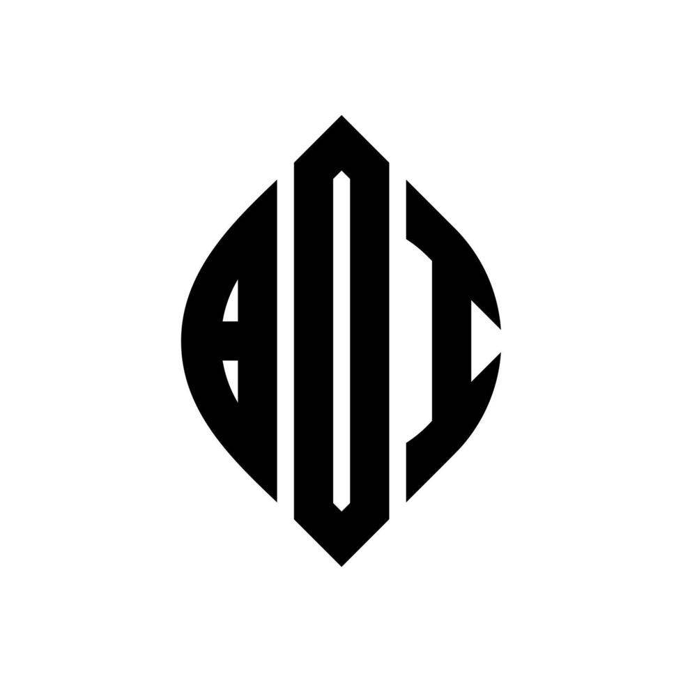 boi-Kreis-Buchstaben-Logo-Design mit Kreis- und Ellipsenform. boi ellipsenbuchstaben mit typografischem stil. Die drei Initialen bilden ein Kreislogo. Boi-Kreis-Emblem abstrakter Monogramm-Buchstaben-Markierungsvektor. vektor