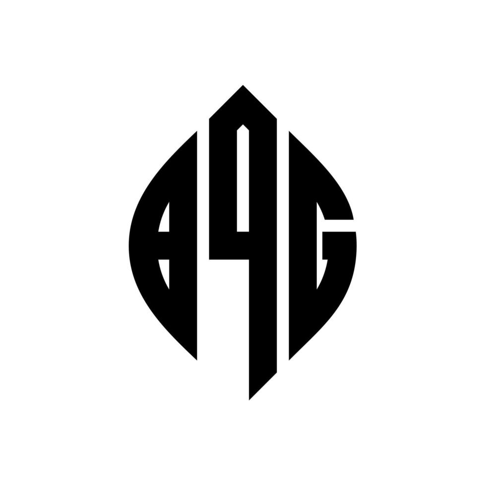 bqg-Kreisbuchstaben-Logo-Design mit Kreis- und Ellipsenform. bqg ellipsenbuchstaben mit typografischem stil. Die drei Initialen bilden ein Kreislogo. bqg-Kreis-Emblem abstrakter Monogramm-Buchstaben-Markierungsvektor. vektor