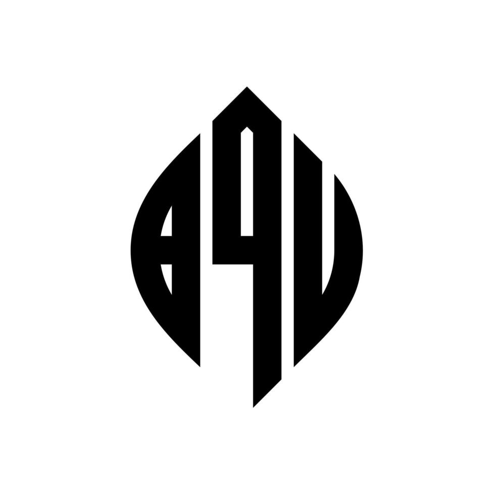 bq Kreisbuchstabe-Logo-Design mit Kreis- und Ellipsenform. bq ellipsenbuchstaben mit typografischem stil. Die drei Initialen bilden ein Kreislogo. bqu Kreisemblem abstrakter Monogramm-Buchstabenmarkierungsvektor. vektor