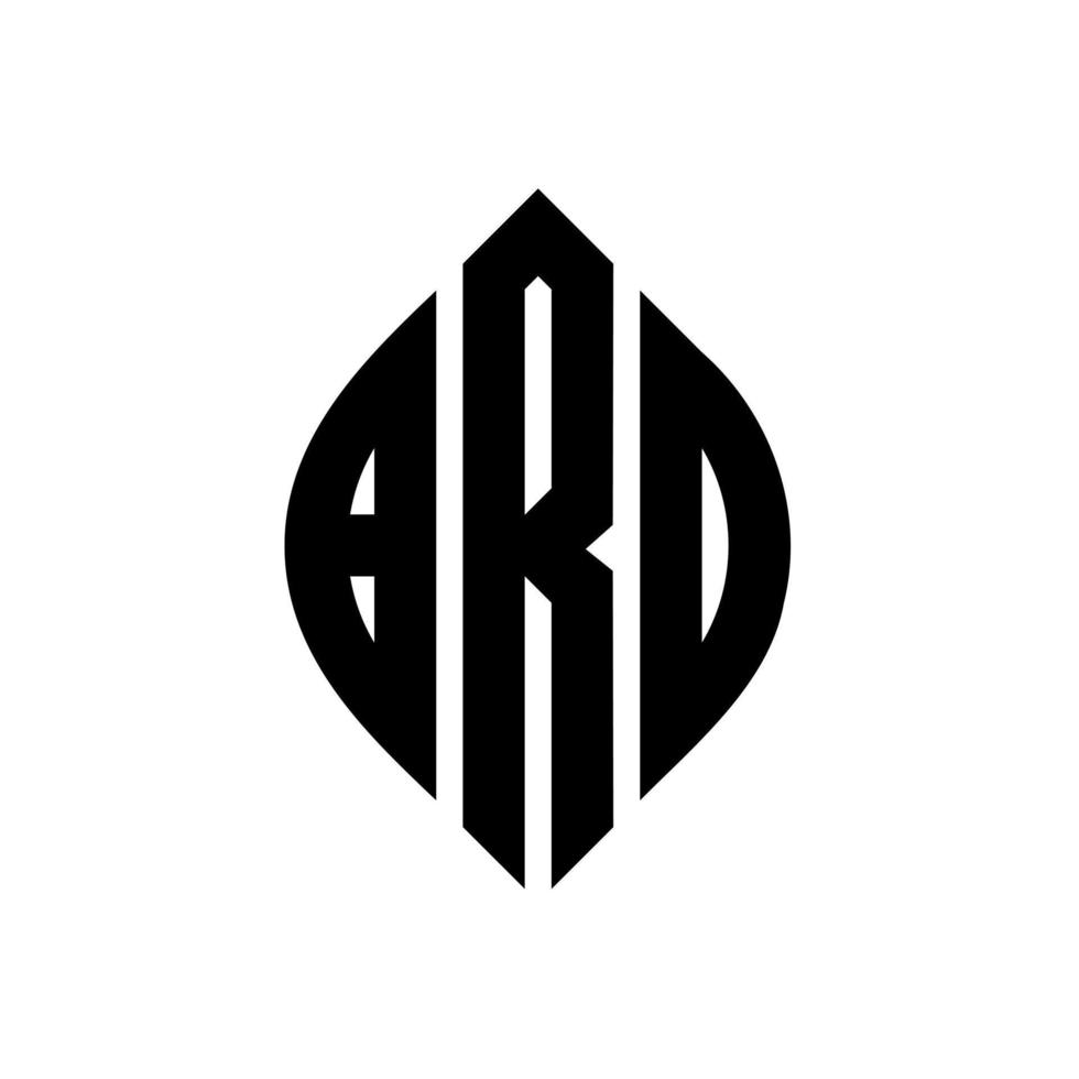 brd-Kreis-Buchstaben-Logo-Design mit Kreis- und Ellipsenform. brd Ellipsenbuchstaben mit typografischem Stil. Die drei Initialen bilden ein Kreislogo. brd-Kreis-Emblem abstrakter Monogramm-Buchstaben-Markierungsvektor. vektor
