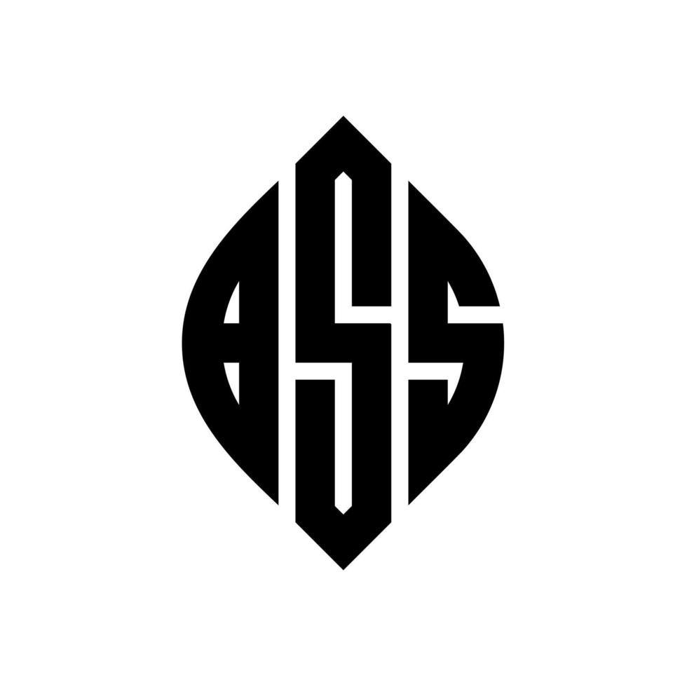 bss-Kreisbuchstaben-Logo-Design mit Kreis- und Ellipsenform. bss Ellipsenbuchstaben mit typografischem Stil. Die drei Initialen bilden ein Kreislogo. bss-Kreis-Emblem abstrakter Monogramm-Buchstaben-Markierungsvektor. vektor