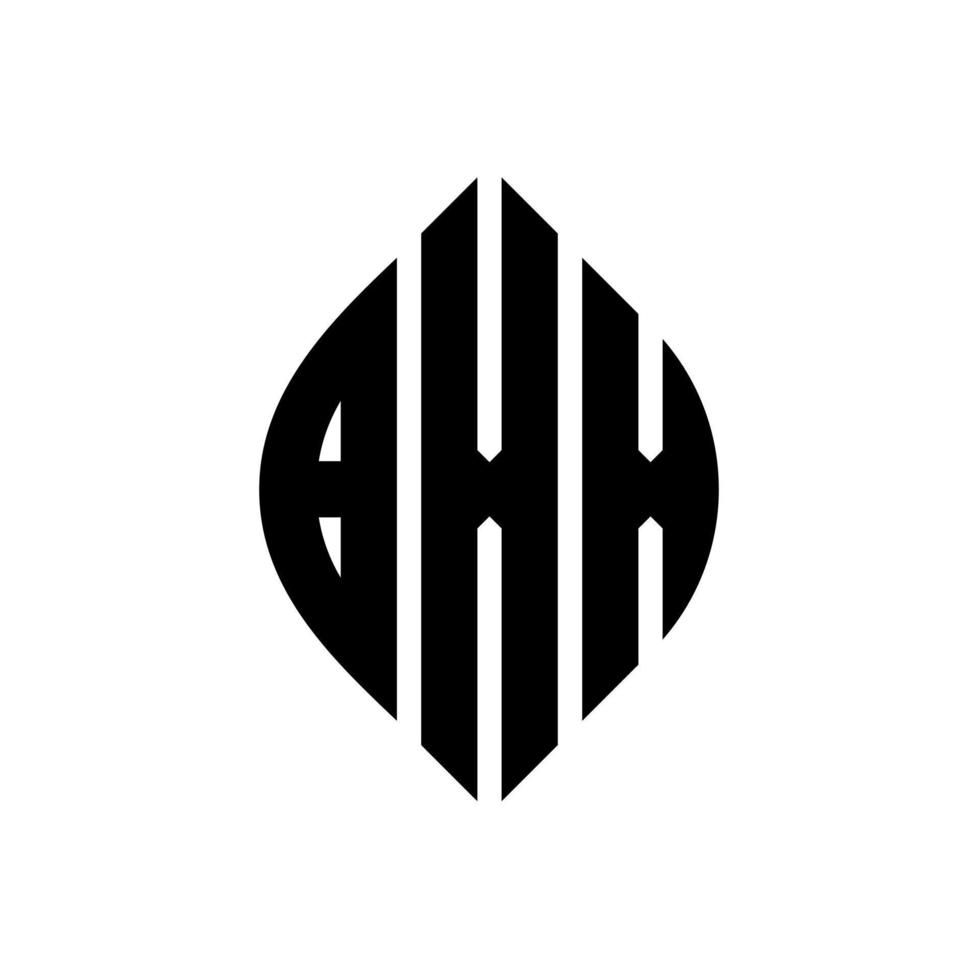 bxx-Kreisbuchstaben-Logo-Design mit Kreis- und Ellipsenform. bxx Ellipsenbuchstaben mit typografischem Stil. Die drei Initialen bilden ein Kreislogo. bxx-Kreis-Emblem abstrakter Monogramm-Buchstaben-Markenvektor. vektor