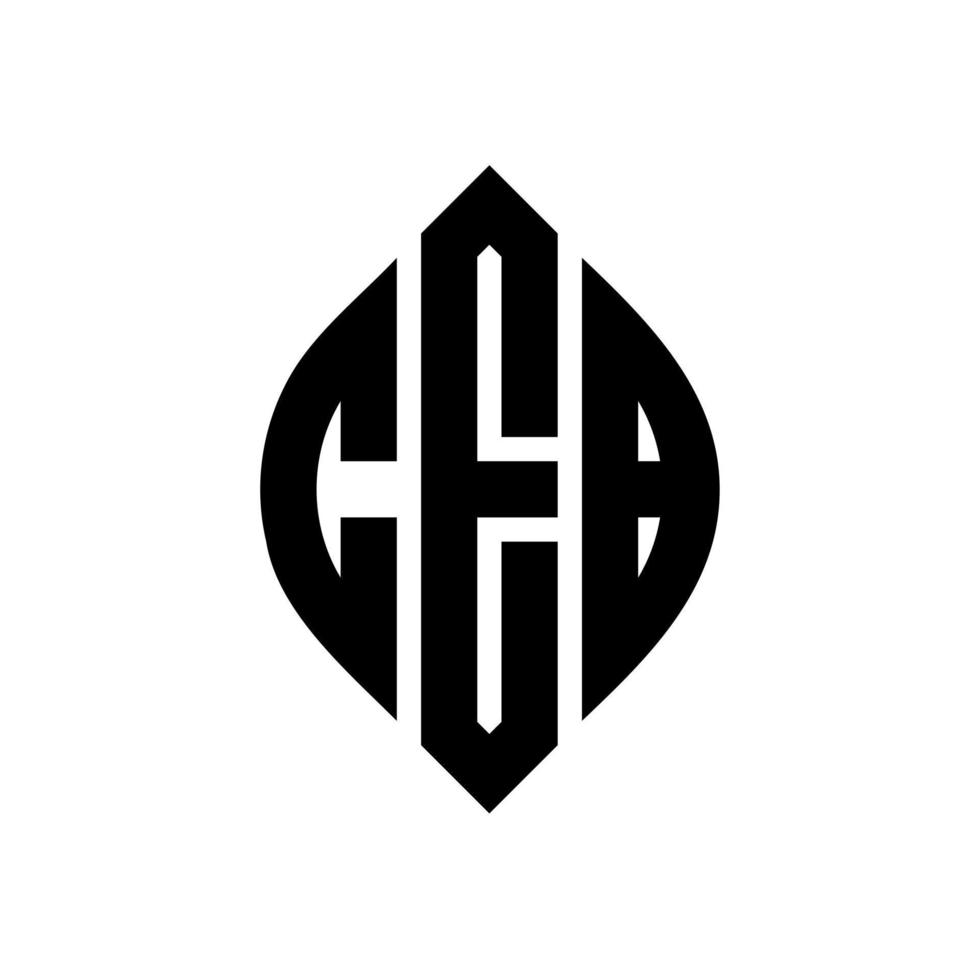 ceb-Kreis-Buchstaben-Logo-Design mit Kreis- und Ellipsenform. ceb-ellipsenbuchstaben mit typografischem stil. Die drei Initialen bilden ein Kreislogo. CEB-Kreis-Emblem abstrakter Monogramm-Buchstaben-Markierungsvektor. vektor