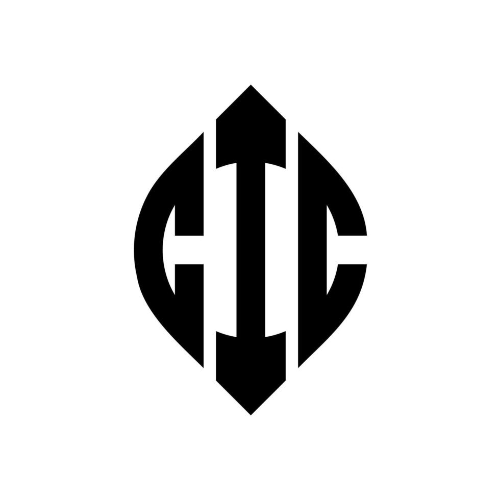 cic-Kreis-Buchstaben-Logo-Design mit Kreis- und Ellipsenform. cic ellipsenbuchstaben mit typografischem stil. Die drei Initialen bilden ein Kreislogo. cic-Kreis-Emblem abstrakter Monogramm-Buchstaben-Markierungsvektor. vektor