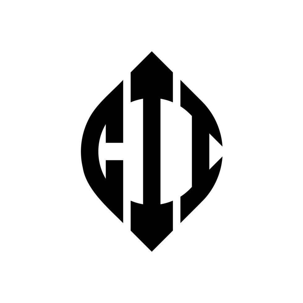 cii cirkel bokstavslogotyp design med cirkel och ellipsform. cii ellipsbokstäver med typografisk stil. de tre initialerna bildar en cirkellogotyp. cii cirkel emblem abstrakt monogram bokstav märke vektor. vektor