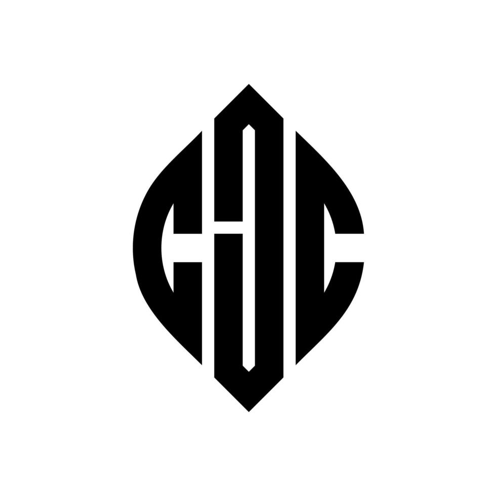 cjc cirkel bokstavslogotyp design med cirkel och ellipsform. cjc ellipsbokstäver med typografisk stil. de tre initialerna bildar en cirkellogotyp. cjc cirkel emblem abstrakt monogram bokstav märke vektor. vektor