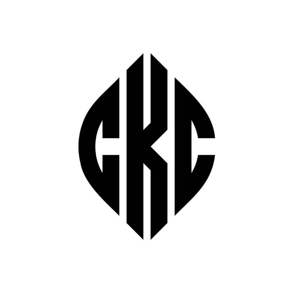 ckc-Kreisbuchstaben-Logo-Design mit Kreis- und Ellipsenform. ckc Ellipsenbuchstaben mit typografischem Stil. Die drei Initialen bilden ein Kreislogo. ckc-Kreis-Emblem abstrakter Monogramm-Buchstaben-Markierungsvektor. vektor