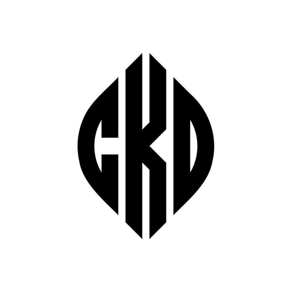 ckd cirkel bokstavslogotyp design med cirkel och ellipsform. ckd ellipsbokstäver med typografisk stil. de tre initialerna bildar en cirkellogotyp. ckd cirkel emblem abstrakt monogram bokstav märke vektor. vektor