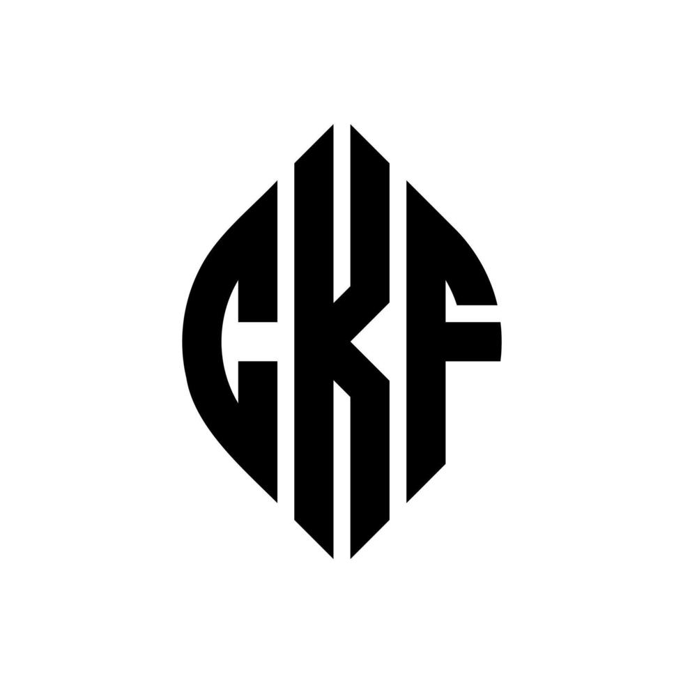 ckf-Kreisbuchstaben-Logo-Design mit Kreis- und Ellipsenform. ckf Ellipsenbuchstaben mit typografischem Stil. Die drei Initialen bilden ein Kreislogo. ckf-Kreis-Emblem abstrakter Monogramm-Buchstaben-Markierungsvektor. vektor