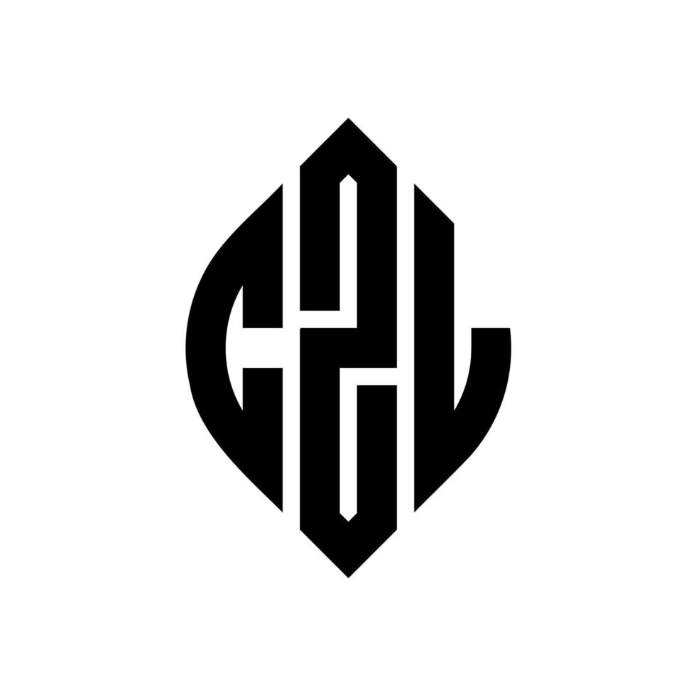 czl cirkelbokstavslogotypdesign med cirkel och ellipsform. czl ellipsbokstäver med typografisk stil. de tre initialerna bildar en cirkellogotyp. czl cirkel emblem abstrakt monogram bokstav märke vektor. vektor