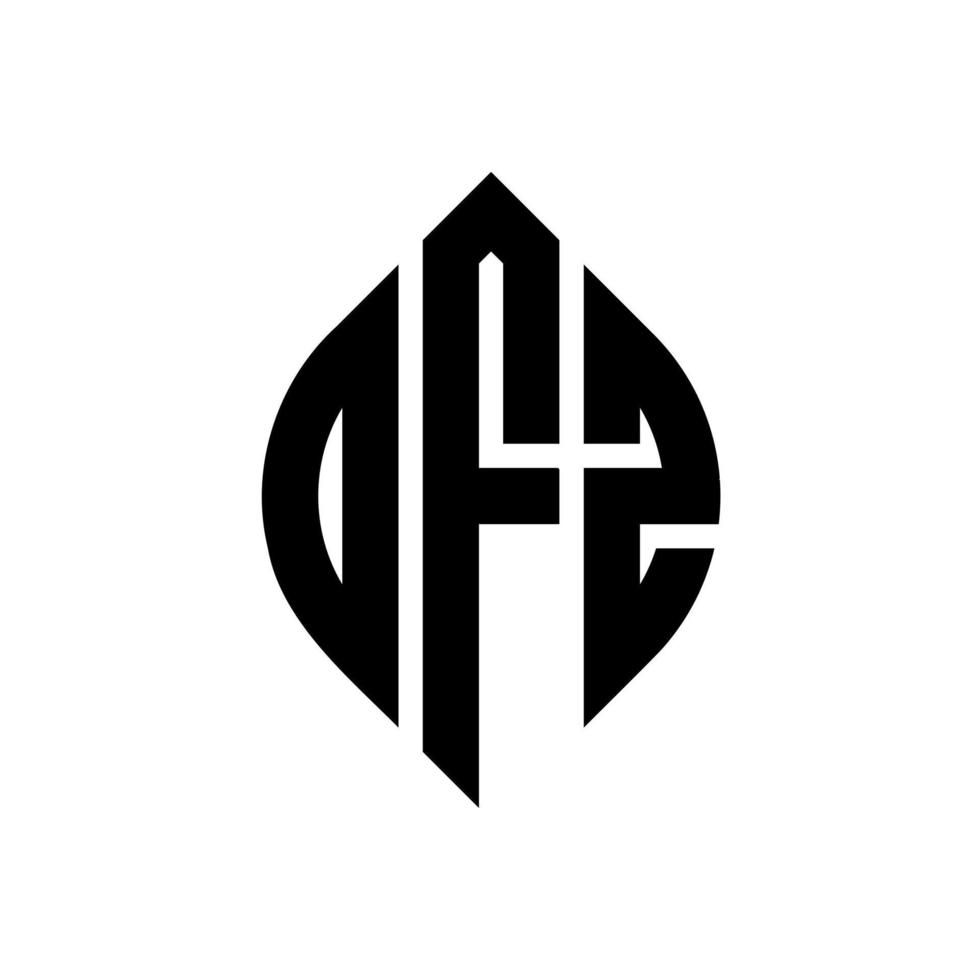 dfz cirkelbokstavslogotypdesign med cirkel och ellipsform. dfz ellipsbokstäver med typografisk stil. de tre initialerna bildar en cirkellogotyp. dfz cirkel emblem abstrakt monogram brev märke vektor. vektor