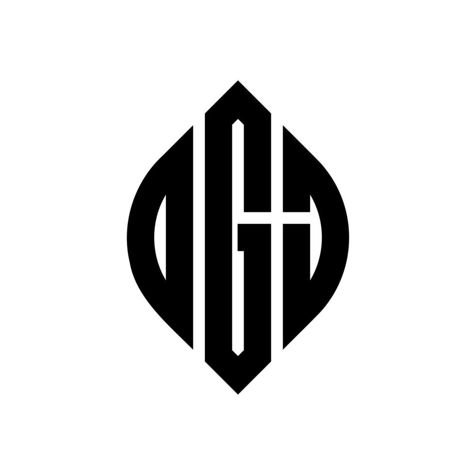 dgj cirkelbokstavslogotypdesign med cirkel och ellipsform. dgj ellipsbokstäver med typografisk stil. de tre initialerna bildar en cirkellogotyp. dgj cirkel emblem abstrakt monogram bokstaven märke vektor. vektor