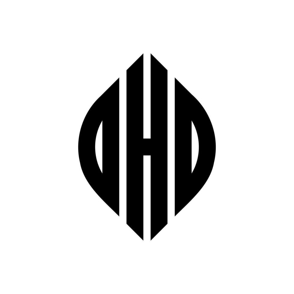 dhd-Kreisbuchstaben-Logo-Design mit Kreis- und Ellipsenform. dhd-ellipsenbuchstaben mit typografischem stil. Die drei Initialen bilden ein Kreislogo. dhd-Kreis-Emblem abstrakter Monogramm-Buchstaben-Markierungsvektor. vektor