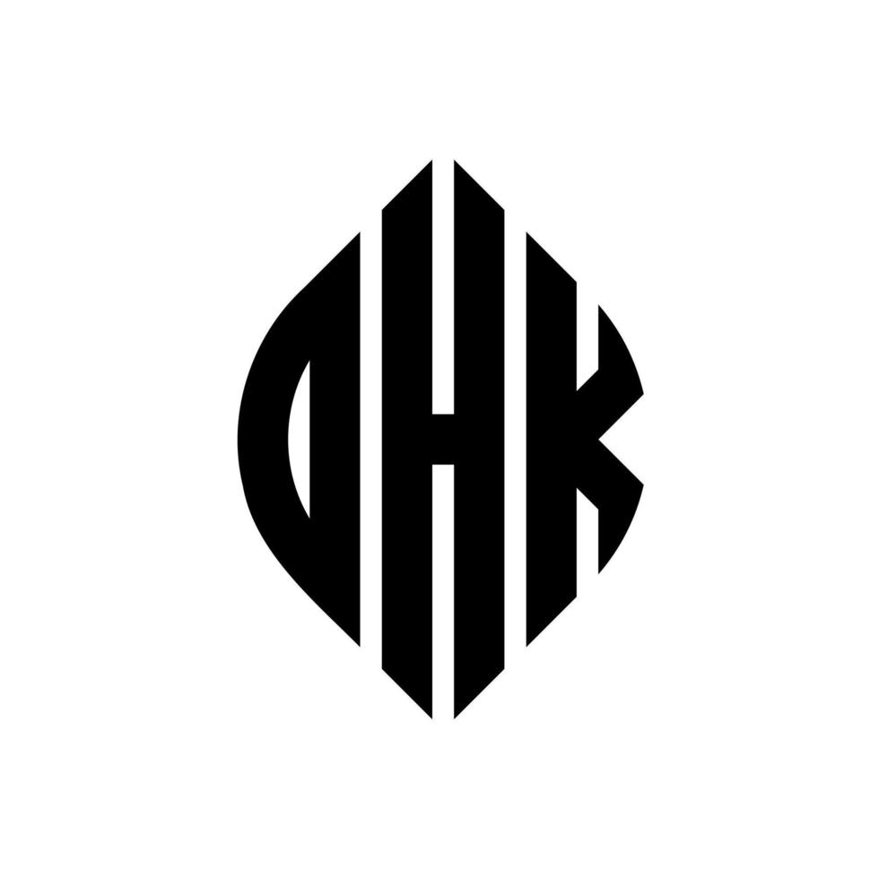 dhk cirkelbokstavslogotypdesign med cirkel- och ellipsform. dhk ellipsbokstäver med typografisk stil. de tre initialerna bildar en cirkellogotyp. dhk cirkel emblem abstrakt monogram bokstav märke vektor. vektor