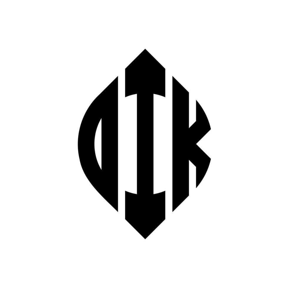 Dik-Kreis-Buchstaben-Logo-Design mit Kreis- und Ellipsenform. Dik-Ellipsenbuchstaben mit typografischem Stil. Die drei Initialen bilden ein Kreislogo. Dik-Kreis-Emblem abstrakter Monogramm-Buchstaben-Markierungsvektor. vektor