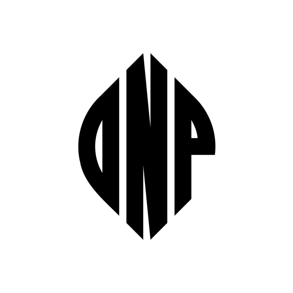 dnp-Kreisbuchstaben-Logo-Design mit Kreis- und Ellipsenform. DNP-Ellipsenbuchstaben mit typografischem Stil. Die drei Initialen bilden ein Kreislogo. dnp-Kreis-Emblem abstrakter Monogramm-Buchstaben-Markierungsvektor. vektor