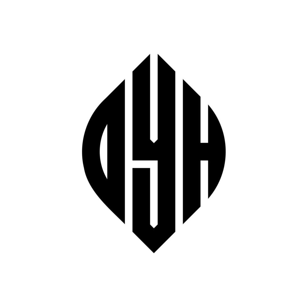 dyh-Kreis-Buchstaben-Logo-Design mit Kreis- und Ellipsenform. dyh Ellipsenbuchstaben mit typografischem Stil. Die drei Initialen bilden ein Kreislogo. dyh-Kreis-Emblem abstrakter Monogramm-Buchstaben-Markierungsvektor. vektor