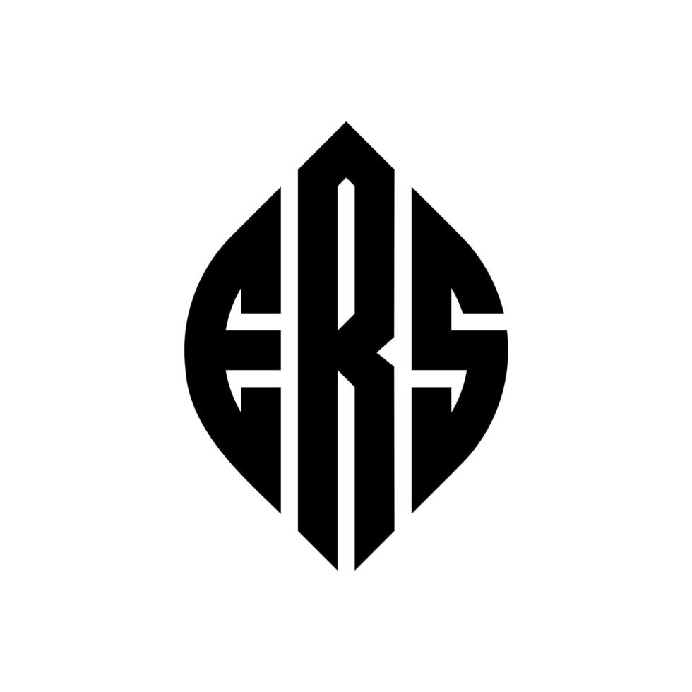 ers cirkelbokstavslogotyp med cirkel- och ellipsform. ers ellipsbokstäver med typografisk stil. de tre initialerna bildar en cirkellogotyp. ers cirkel emblem abstrakt monogram bokstav märke vektor. vektor