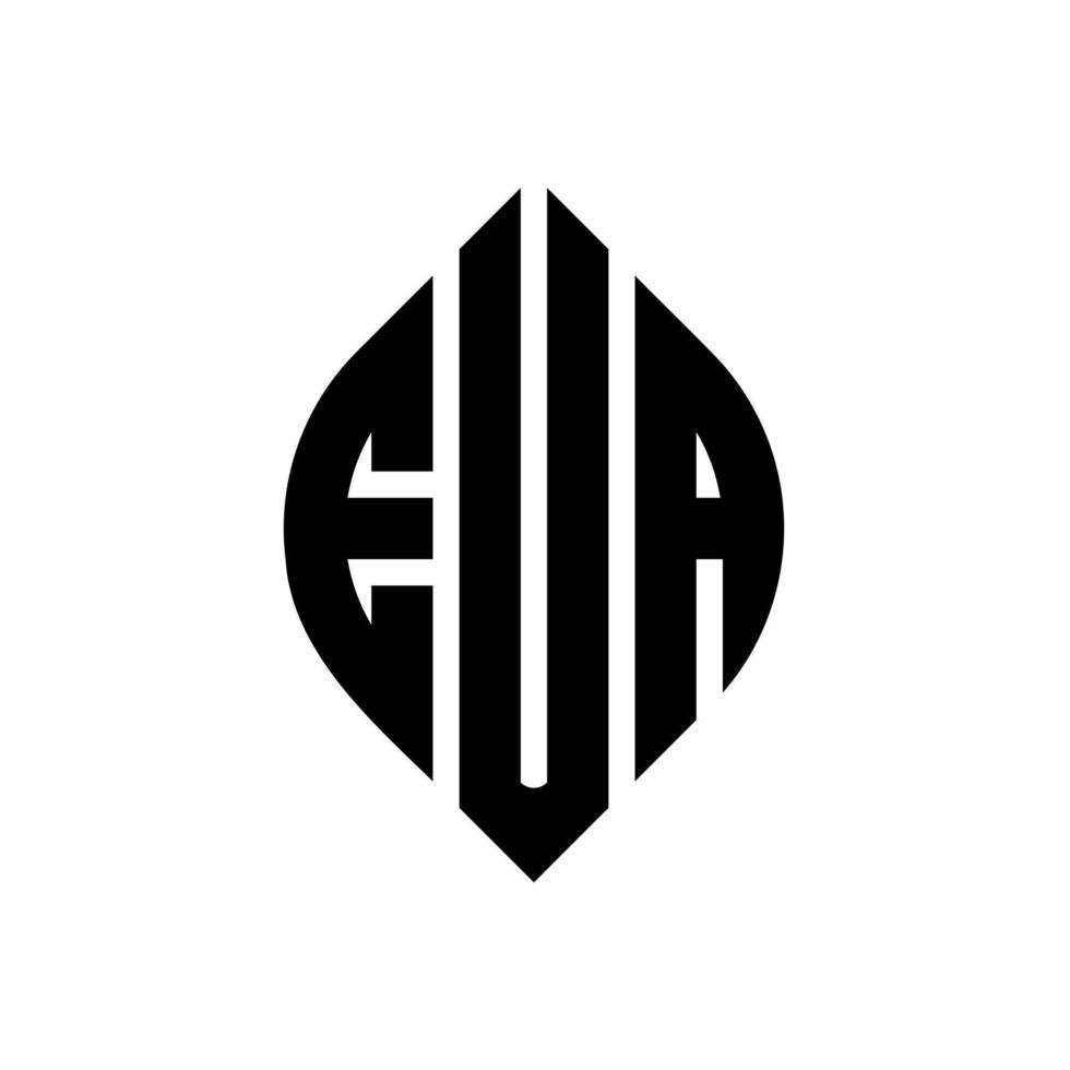 eua-Kreisbuchstaben-Logo-Design mit Kreis- und Ellipsenform. eua-ellipsenbuchstaben mit typografischem stil. Die drei Initialen bilden ein Kreislogo. eua-Kreis-Emblem abstrakter Monogramm-Buchstaben-Markenvektor. vektor