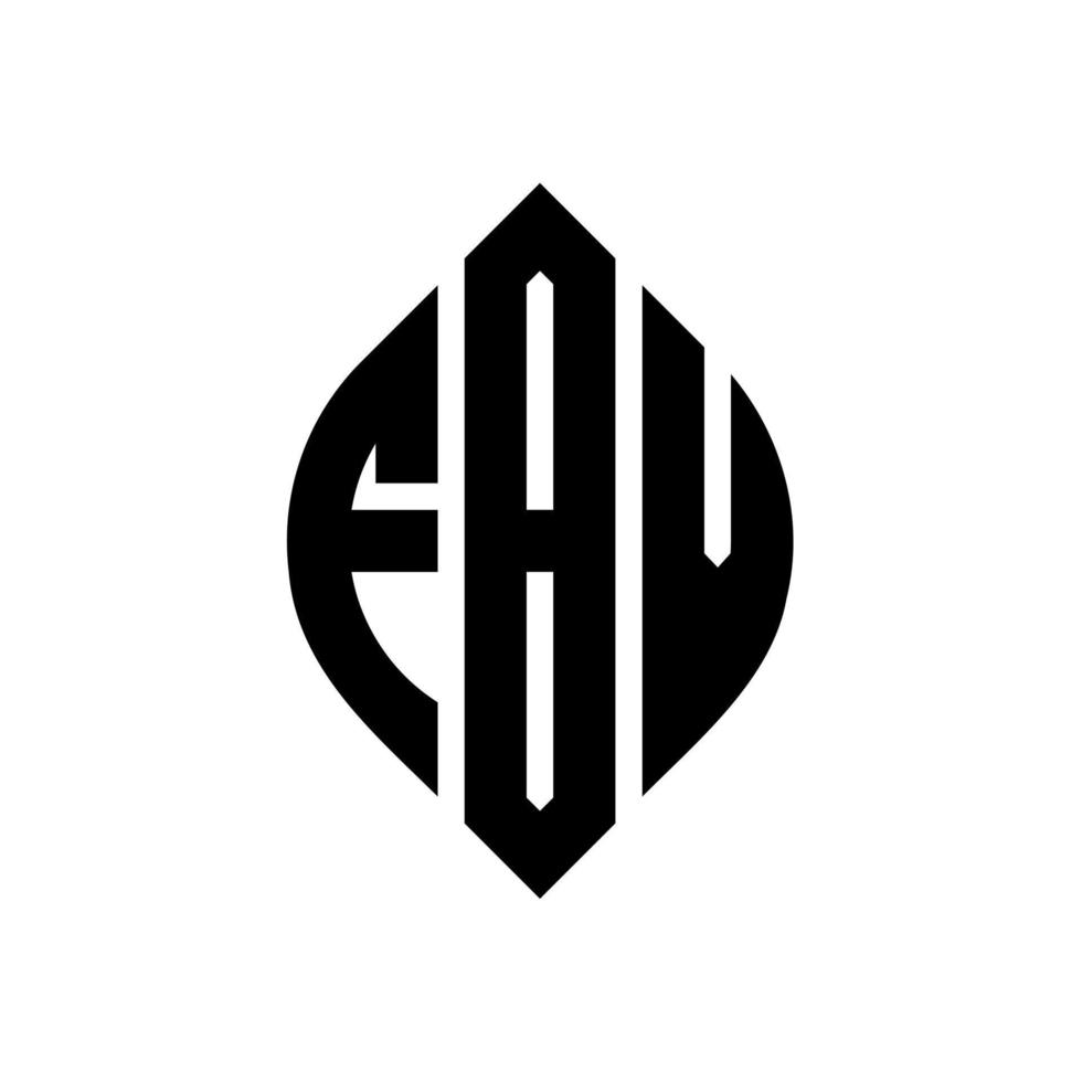 fbv-Kreisbuchstaben-Logo-Design mit Kreis- und Ellipsenform. fbv Ellipsenbuchstaben mit typografischem Stil. Die drei Initialen bilden ein Kreislogo. fbv Kreisemblem abstrakter Monogramm-Buchstabenmarkierungsvektor. vektor