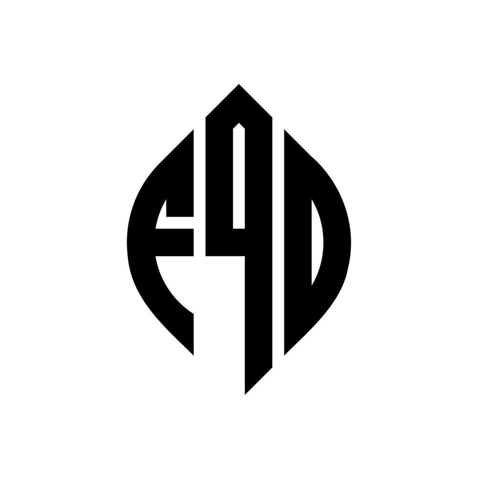 fqd-Kreis-Buchstaben-Logo-Design mit Kreis- und Ellipsenform. fqd Ellipsenbuchstaben mit typografischem Stil. Die drei Initialen bilden ein Kreislogo. fqd-Kreis-Emblem abstrakter Monogramm-Buchstaben-Markenvektor. vektor