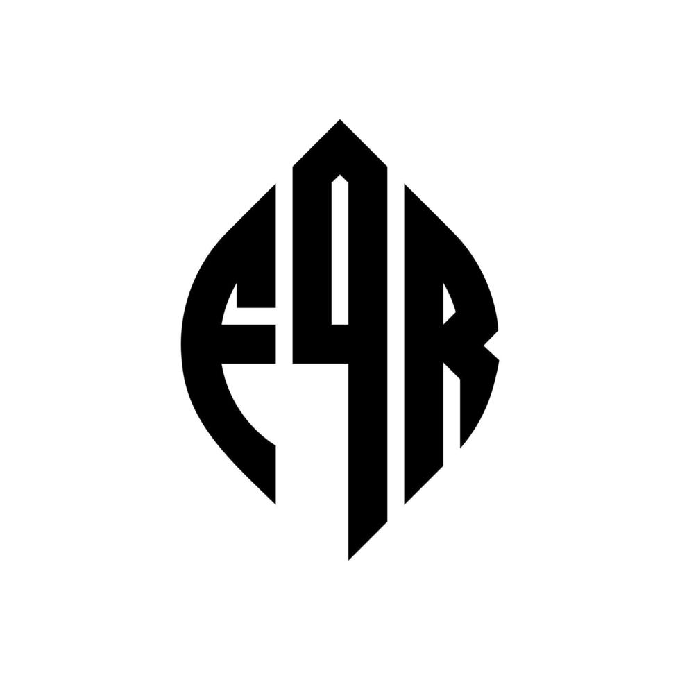 fqr-Kreis-Buchstaben-Logo-Design mit Kreis- und Ellipsenform. fqr Ellipsenbuchstaben mit typografischem Stil. Die drei Initialen bilden ein Kreislogo. fqr Kreisemblem abstrakter Monogramm-Buchstabenmarkierungsvektor. vektor