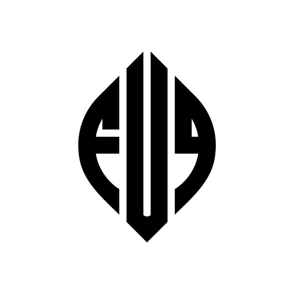 fuq-Kreis-Buchstaben-Logo-Design mit Kreis- und Ellipsenform. fuq ellipsenbuchstaben mit typografischem stil. Die drei Initialen bilden ein Kreislogo. fuq-Kreis-Emblem abstrakter Monogramm-Buchstaben-Markenvektor. vektor