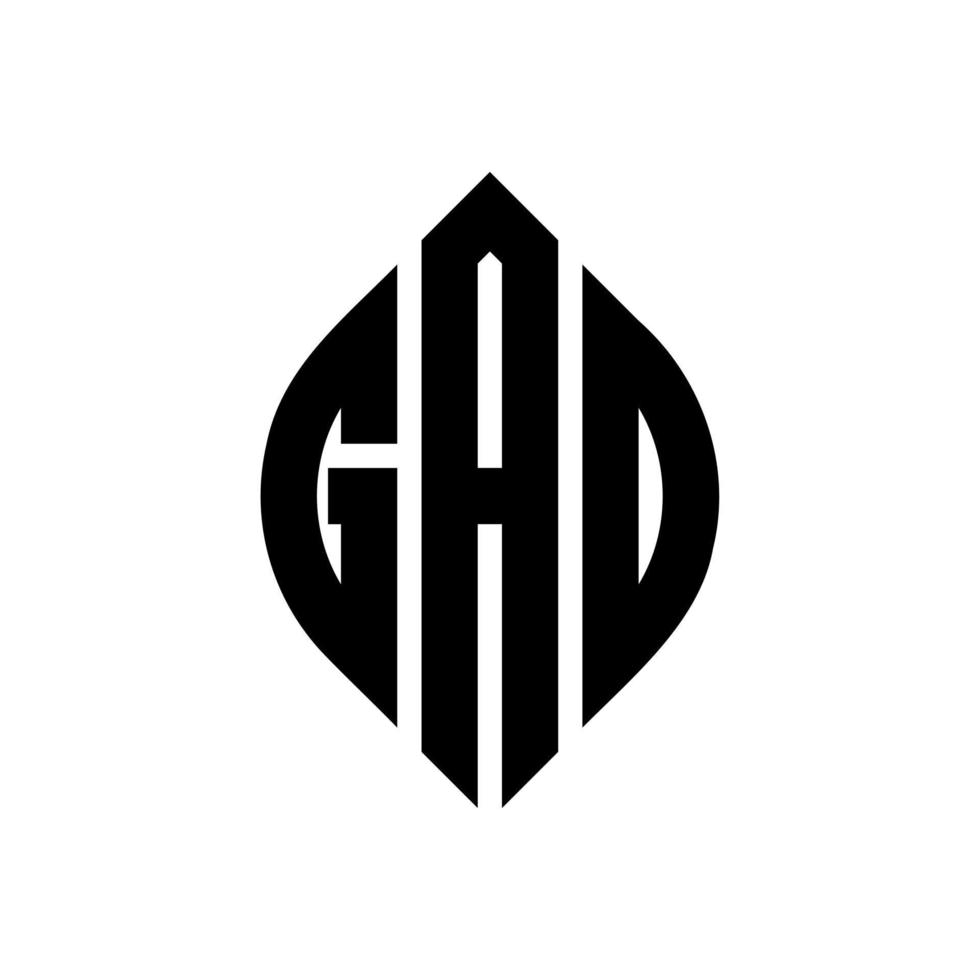 Gao-Kreisbuchstaben-Logo-Design mit Kreis- und Ellipsenform. Gao-Ellipsenbuchstaben mit typografischem Stil. Die drei Initialen bilden ein Kreislogo. Gao-Kreis-Emblem abstrakter Monogramm-Buchstaben-Markierungsvektor. vektor