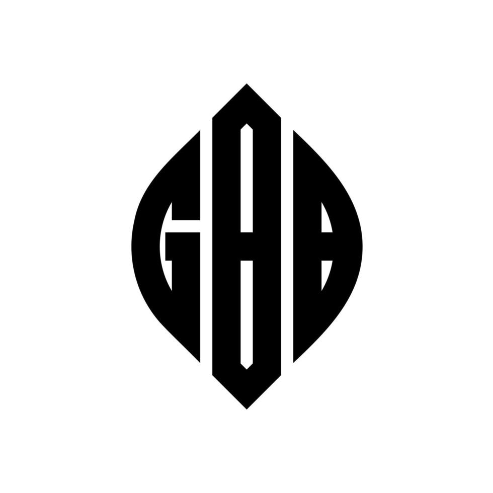 GBB-Kreisbuchstaben-Logo-Design mit Kreis- und Ellipsenform. gbb ellipsenbuchstaben mit typografischem stil. Die drei Initialen bilden ein Kreislogo. gbb Kreisemblem abstrakter Monogramm-Buchstabenmarkierungsvektor. vektor