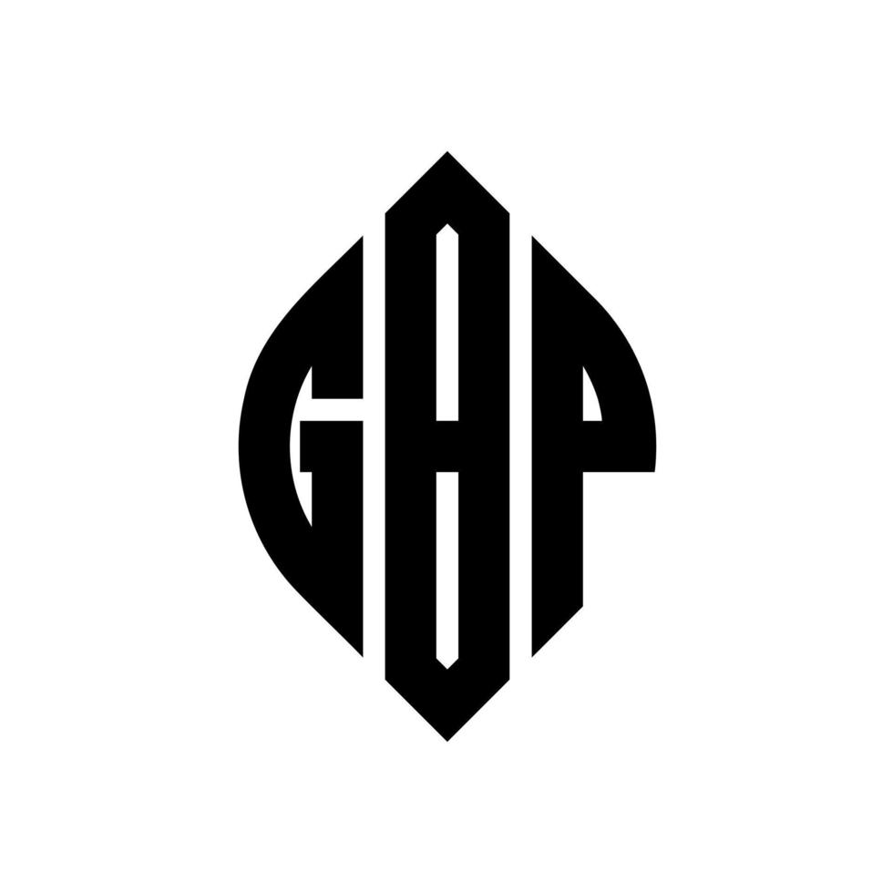 gbp cirkelbokstavslogotypdesign med cirkel och ellipsform. gbp ellipsbokstäver med typografisk stil. de tre initialerna bildar en cirkellogotyp. gbp cirkel emblem abstrakt monogram bokstav märke vektor. vektor