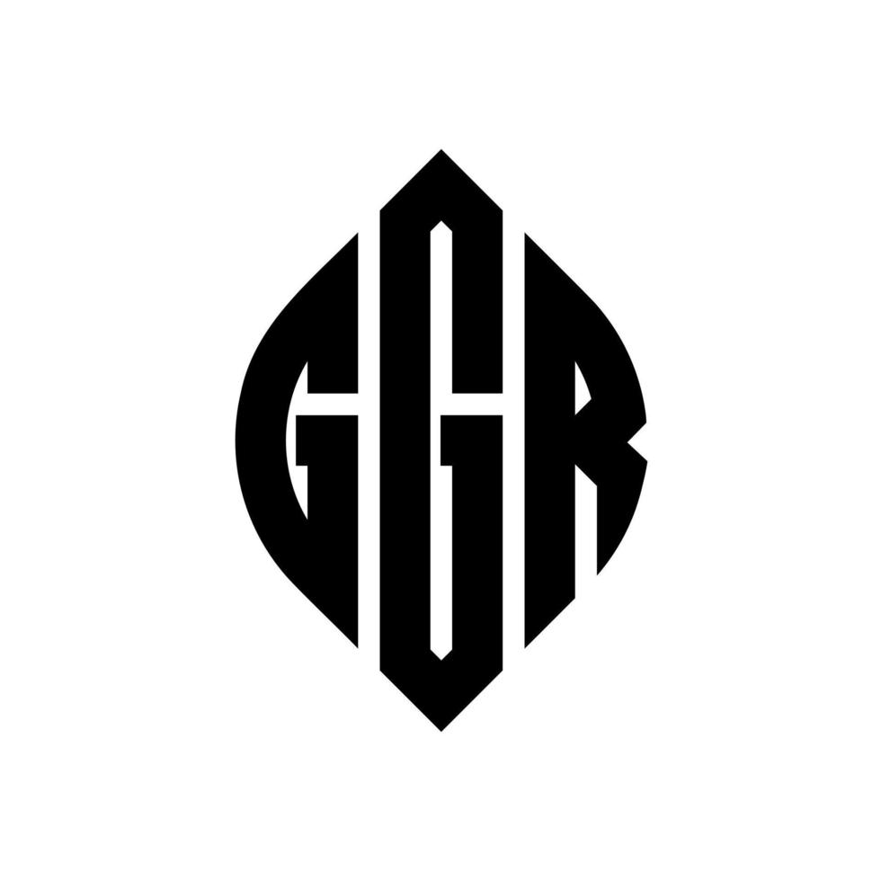 ggr-Kreis-Buchstaben-Logo-Design mit Kreis- und Ellipsenform. ggr ellipsenbuchstaben mit typografischem stil. Die drei Initialen bilden ein Kreislogo. ggr kreis emblem abstraktes monogramm buchstabe mark vektor. vektor