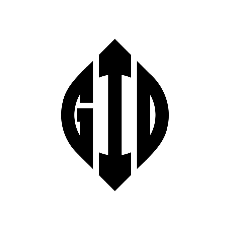 gid-Kreis-Buchstaben-Logo-Design mit Kreis- und Ellipsenform. Ellipsenbuchstaben mit typografischem Stil. Die drei Initialen bilden ein Kreislogo. gid-Kreis-Emblem abstrakter Monogramm-Buchstaben-Markierungsvektor. vektor