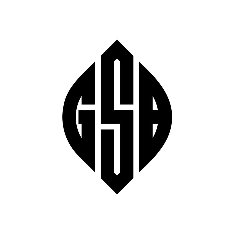 gsb-Kreisbuchstaben-Logo-Design mit Kreis- und Ellipsenform. gsb ellipsenbuchstaben mit typografischem stil. Die drei Initialen bilden ein Kreislogo. gsb-Kreis-Emblem abstrakter Monogramm-Buchstaben-Markierungsvektor. vektor