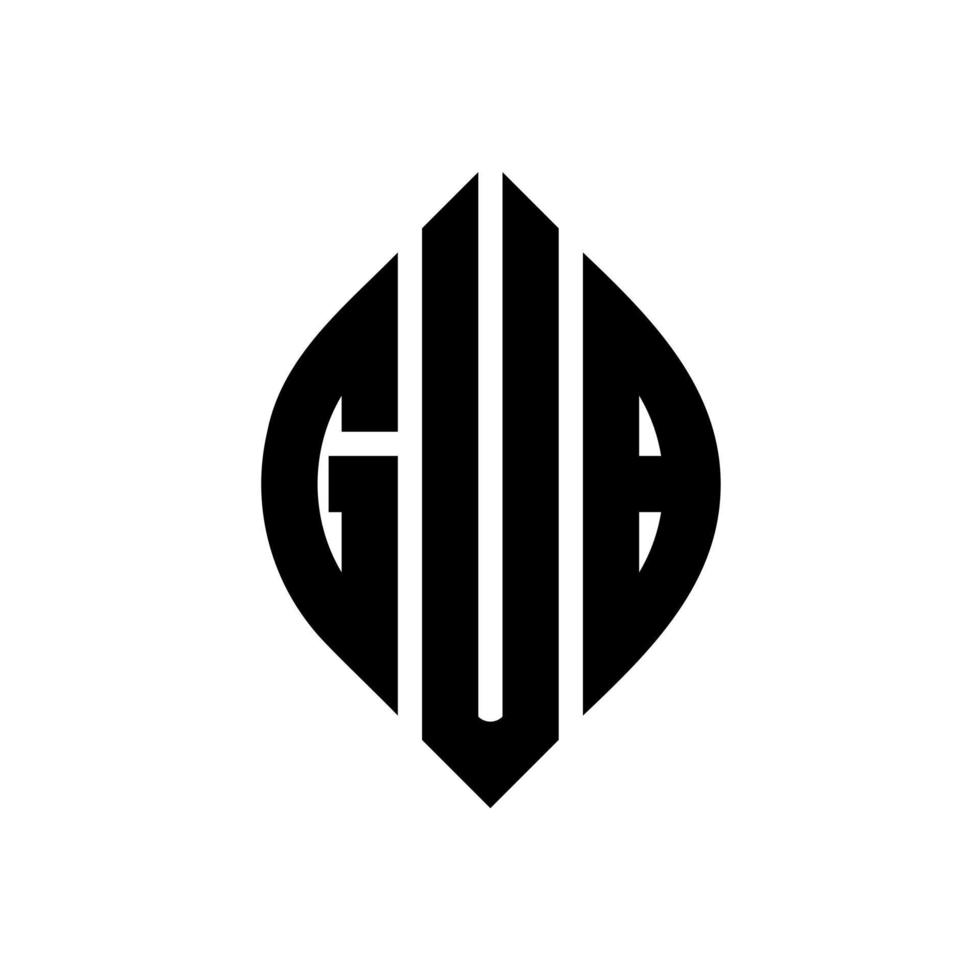 gub cirkel bokstavslogotyp design med cirkel och ellipsform. gub ellips bokstäver med typografisk stil. de tre initialerna bildar en cirkellogotyp. gub cirkel emblem abstrakt monogram brev märke vektor. vektor