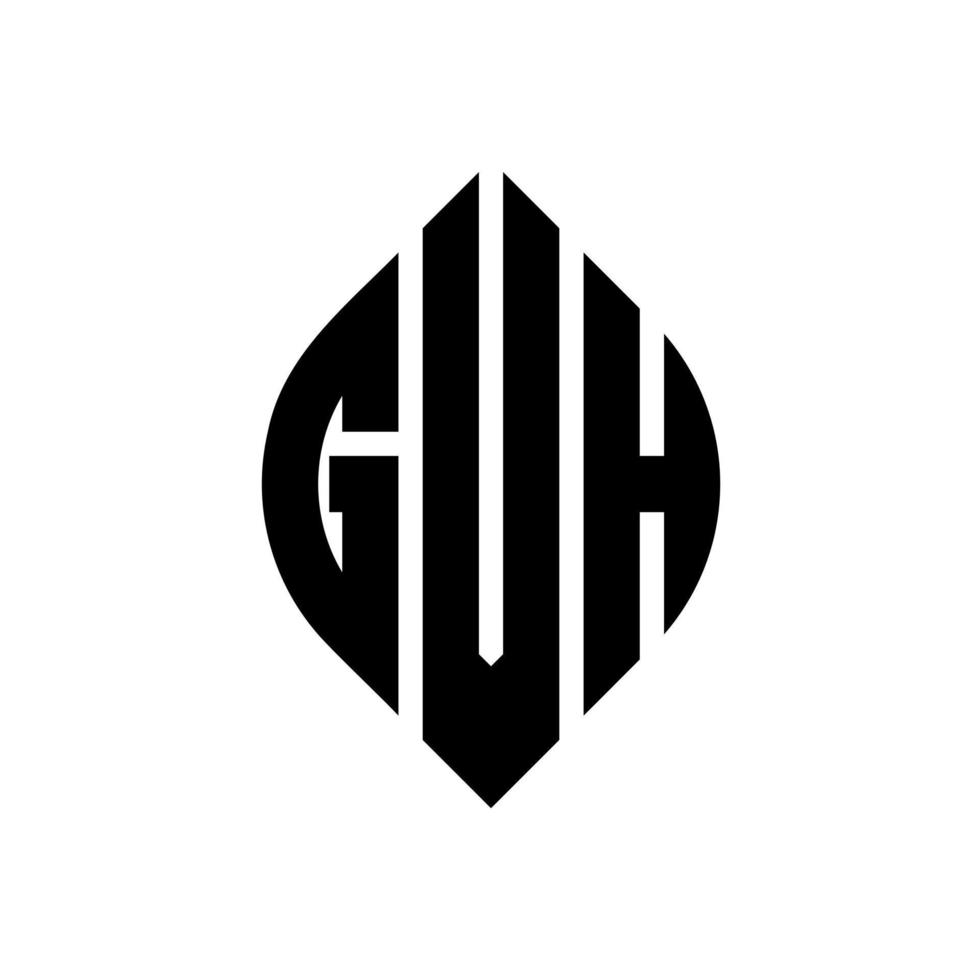 gvh cirkelbokstavslogotypdesign med cirkel och ellipsform. gvh ellipsbokstäver med typografisk stil. de tre initialerna bildar en cirkellogotyp. gvh cirkel emblem abstrakt monogram bokstav märke vektor. vektor