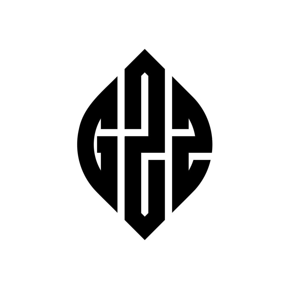 gzz-Kreisbuchstaben-Logo-Design mit Kreis- und Ellipsenform. gzz ellipsenbuchstaben mit typografischem stil. Die drei Initialen bilden ein Kreislogo. gzz-Kreis-Emblem abstrakter Monogramm-Buchstaben-Markenvektor. vektor