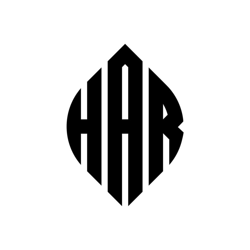 har cirkelbokstavslogotypdesign med cirkel- och ellipsform. har ellipsbokstäver med typografisk stil. de tre initialerna bildar en cirkellogotyp. har cirkel emblem abstrakt monogram brev märke vektor. vektor