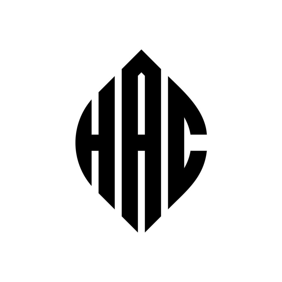 hac-Kreis-Buchstaben-Logo-Design mit Kreis- und Ellipsenform. hac ellipsenbuchstaben mit typografischem stil. Die drei Initialen bilden ein Kreislogo. hac-Kreis-Emblem abstrakter Monogramm-Buchstaben-Markenvektor. vektor