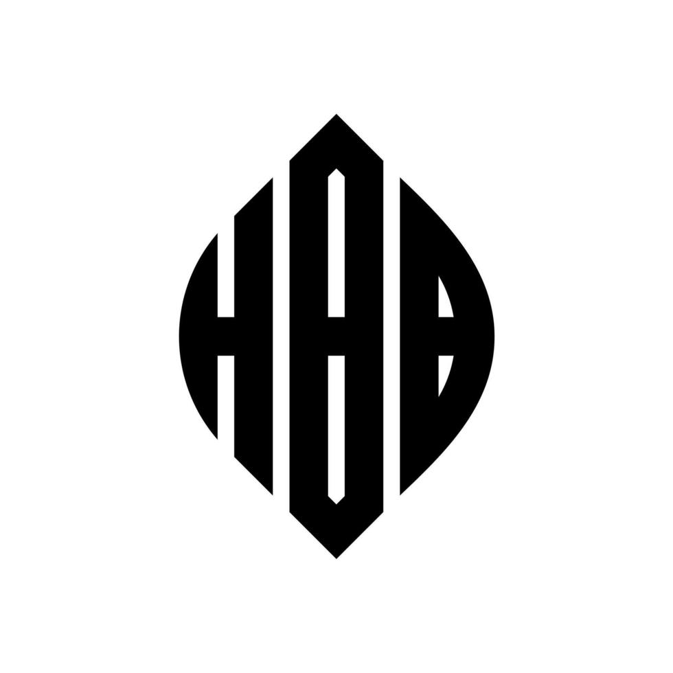 hbb-Kreisbuchstaben-Logo-Design mit Kreis- und Ellipsenform. hbb ellipsenbuchstaben mit typografischem stil. Die drei Initialen bilden ein Kreislogo. HBB-Kreis-Emblem abstrakter Monogramm-Buchstaben-Markierungsvektor. vektor