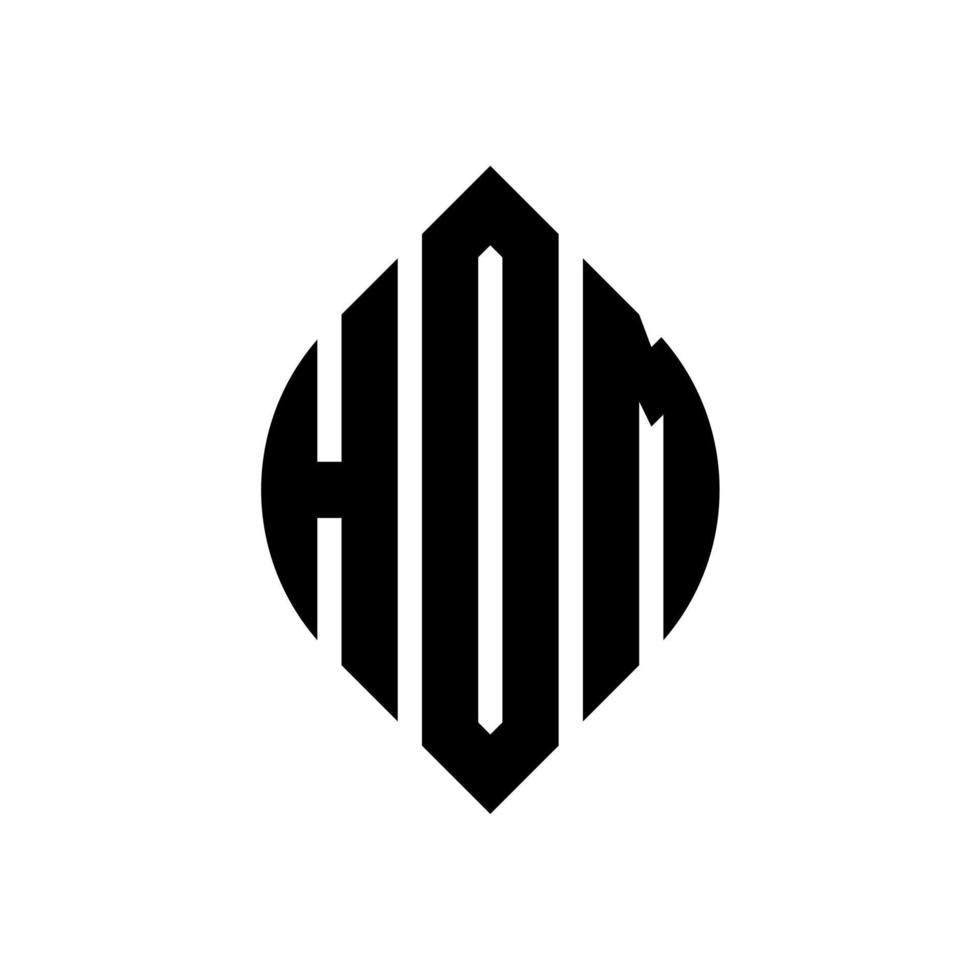 hdm-Kreisbuchstaben-Logo-Design mit Kreis- und Ellipsenform. Hdm-Ellipsenbuchstaben mit typografischem Stil. Die drei Initialen bilden ein Kreislogo. Hdm-Kreis-Emblem abstrakter Monogramm-Buchstaben-Markenvektor. vektor