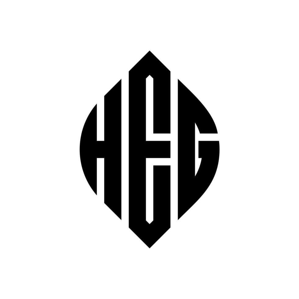 heg-Kreis-Buchstaben-Logo-Design mit Kreis- und Ellipsenform. heg Ellipsenbuchstaben mit typografischem Stil. Die drei Initialen bilden ein Kreislogo. Heg-Kreis-Emblem abstrakter Monogramm-Buchstaben-Markierungsvektor. vektor