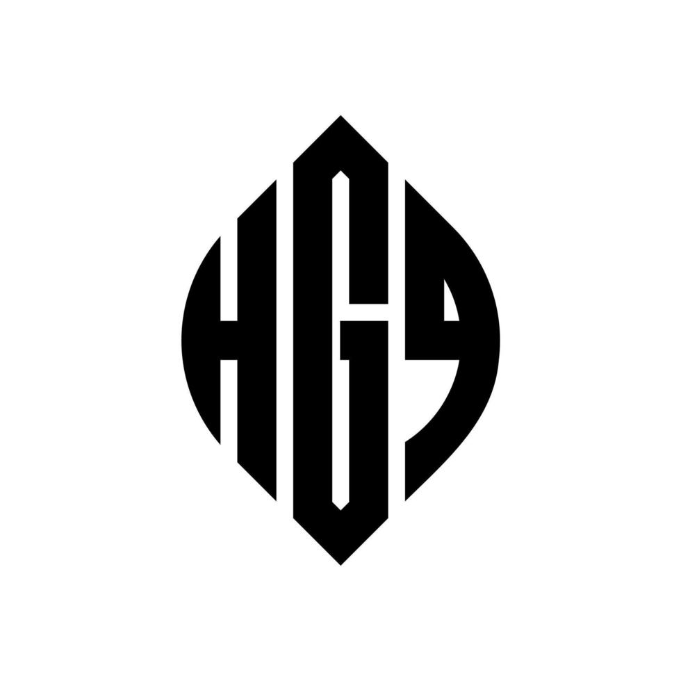 hgq cirkel bokstavslogotyp design med cirkel och ellipsform. hgq ellipsbokstäver med typografisk stil. de tre initialerna bildar en cirkellogotyp. hgq cirkel emblem abstrakt monogram brev märke vektor. vektor