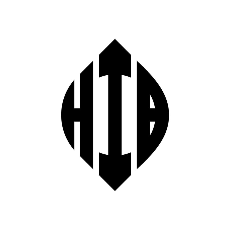 hib-Kreis-Buchstaben-Logo-Design mit Kreis- und Ellipsenform. Hib Ellipsenbuchstaben mit typografischem Stil. Die drei Initialen bilden ein Kreislogo. Hib-Kreis-Emblem abstrakter Monogramm-Buchstaben-Markierungsvektor. vektor