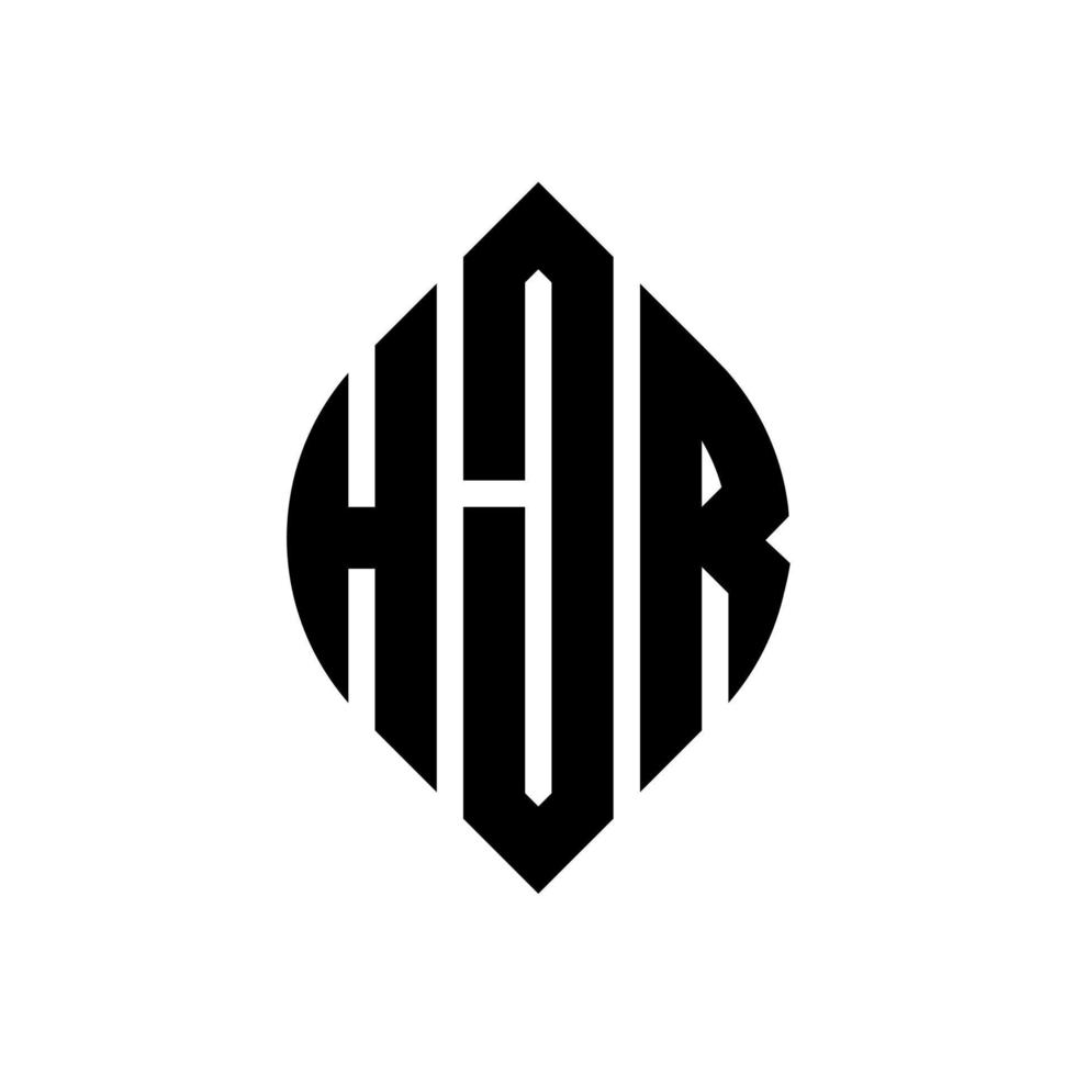 hjr-Kreisbuchstaben-Logo-Design mit Kreis- und Ellipsenform. hjr ellipsenbuchstaben mit typografischem stil. Die drei Initialen bilden ein Kreislogo. hjr-Kreis-Emblem abstrakter Monogramm-Buchstaben-Markierungsvektor. vektor