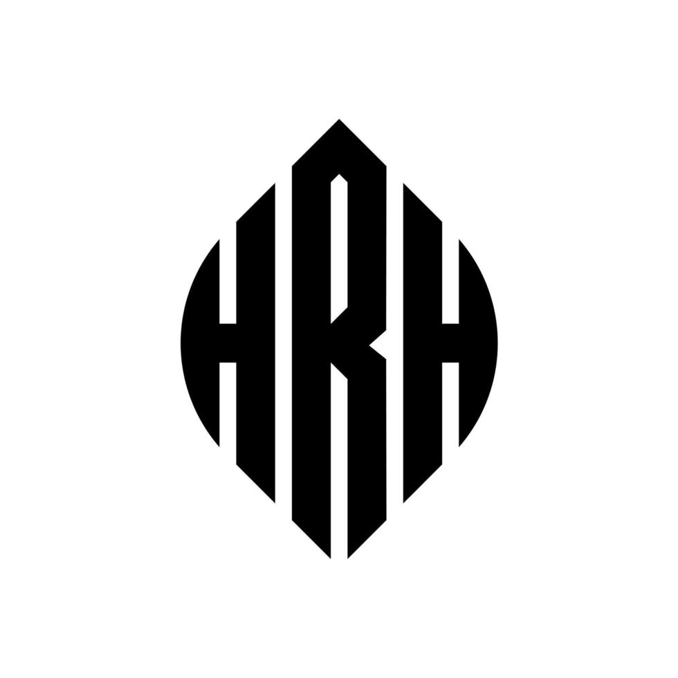 hrh-Kreisbuchstaben-Logo-Design mit Kreis- und Ellipsenform. hrh Ellipsenbuchstaben mit typografischem Stil. Die drei Initialen bilden ein Kreislogo. hrh Kreisemblem abstrakter Monogramm-Buchstabenmarkierungsvektor. vektor