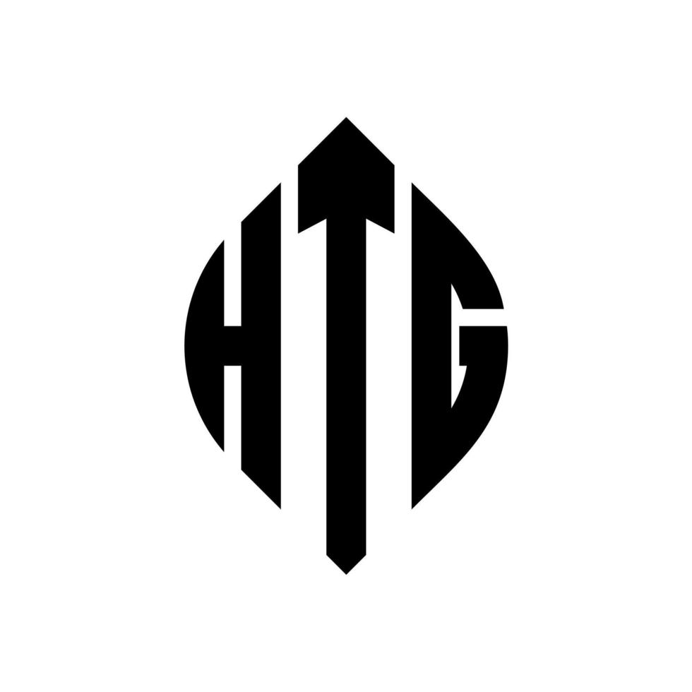 htg-Kreisbuchstaben-Logo-Design mit Kreis- und Ellipsenform. htg Ellipsenbuchstaben mit typografischem Stil. Die drei Initialen bilden ein Kreislogo. Htg-Kreis-Emblem abstrakter Monogramm-Buchstaben-Markierungsvektor. vektor