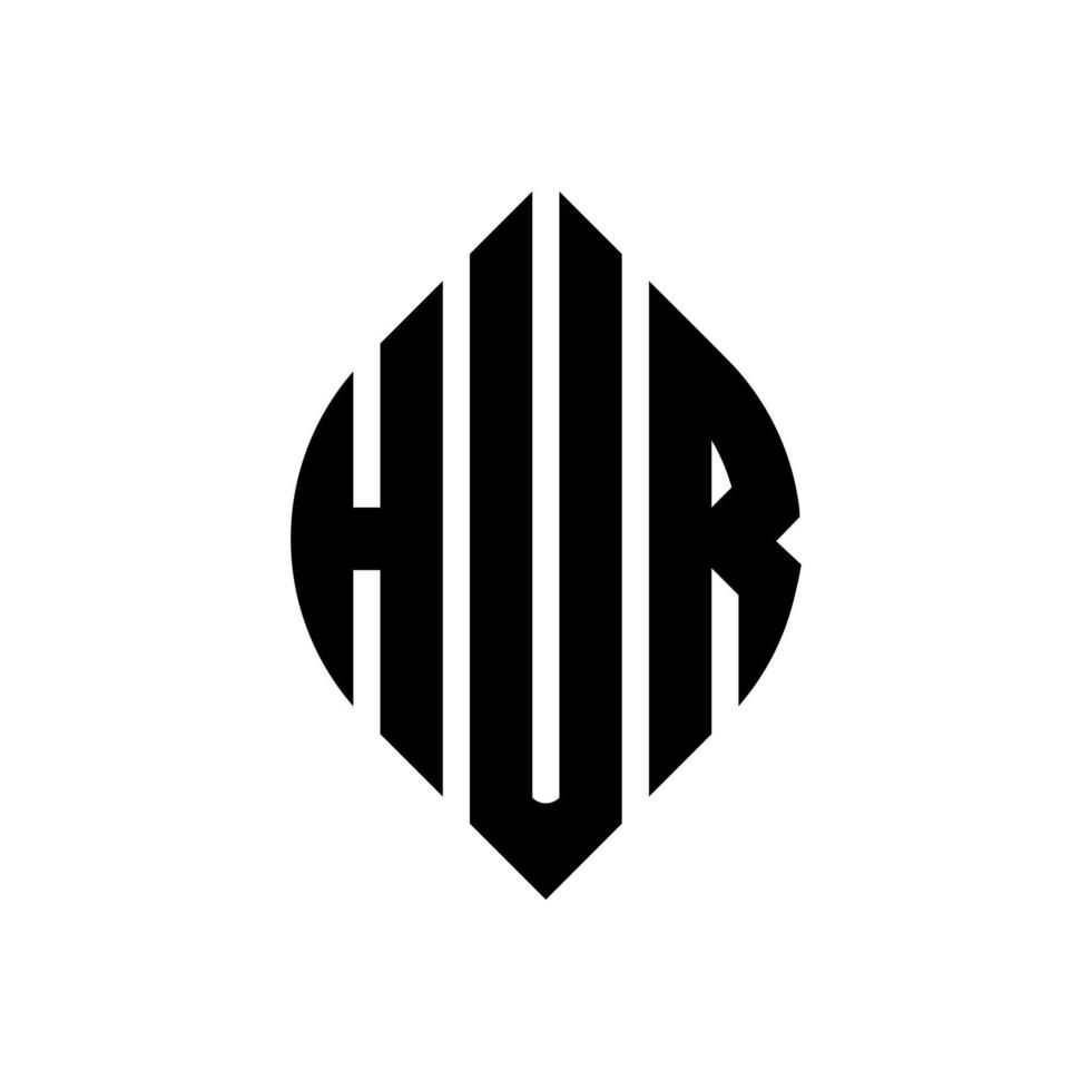 hur cirkel bokstavslogotypdesign med cirkel och ellipsform. hur ellips bokstäver med typografisk stil. de tre initialerna bildar en cirkellogotyp. hur cirkel emblem abstrakt monogram brev märke vektor. vektor